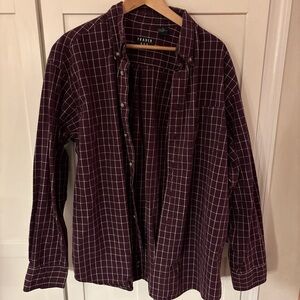 Men's Burgundy Flannel Shirt